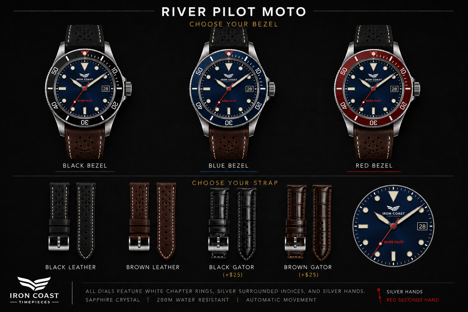 IRON COAST — River Pilot - Blue Dial