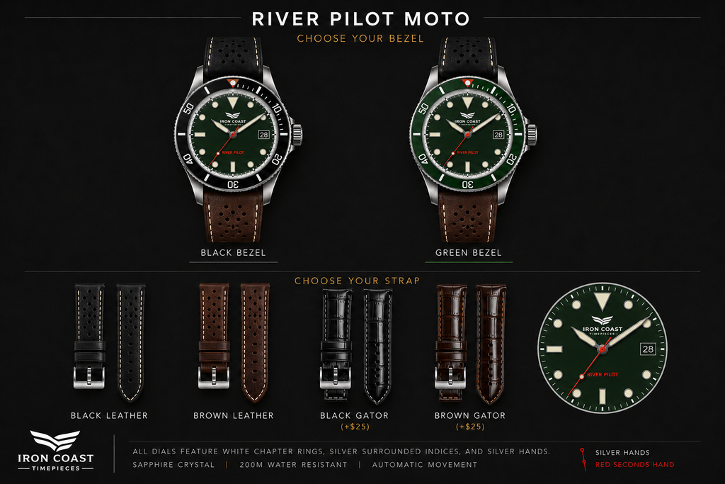 IRON COAST — River Pilot - Green Dial