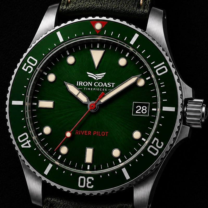 IRON COAST — River Pilot - Green Dial