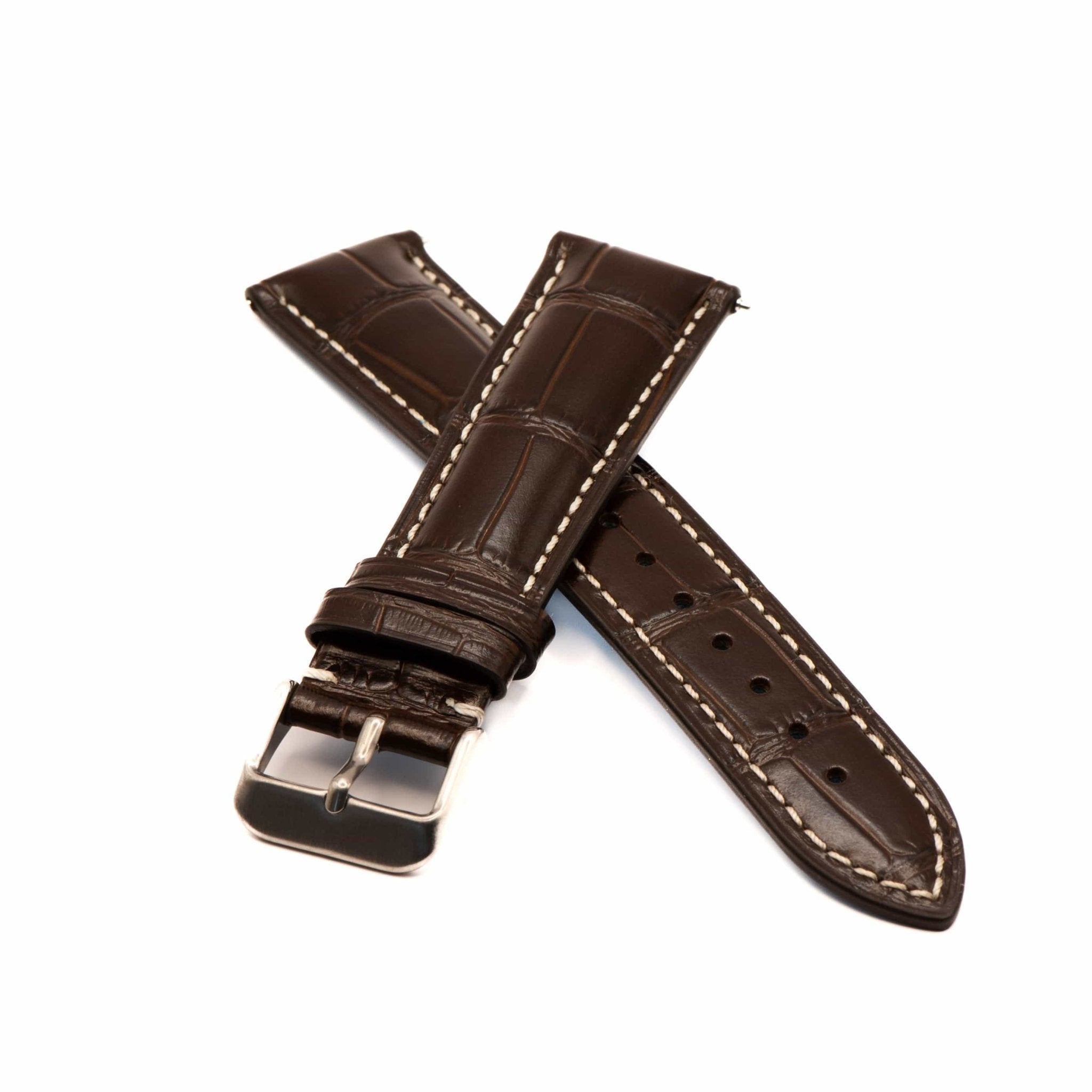 Leather - Crocodile Grain - Chocolate Brown