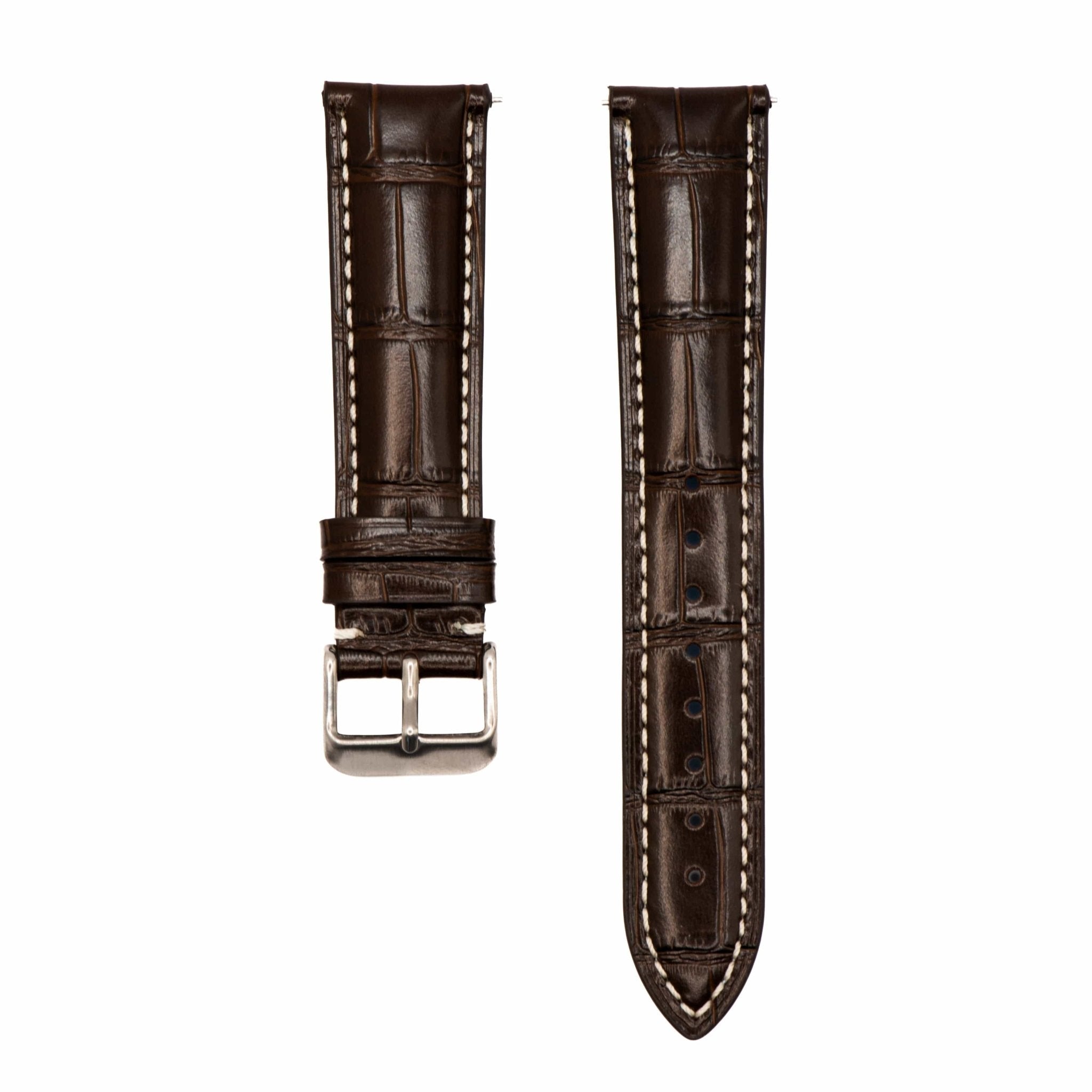 Leather - Crocodile Grain - Chocolate Brown