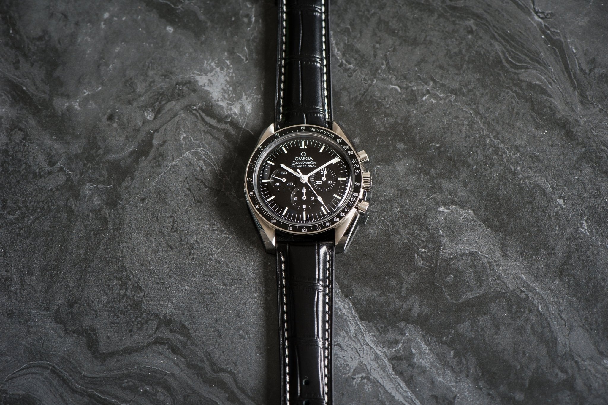 Leather - Crocodile Grain - Licorice Black