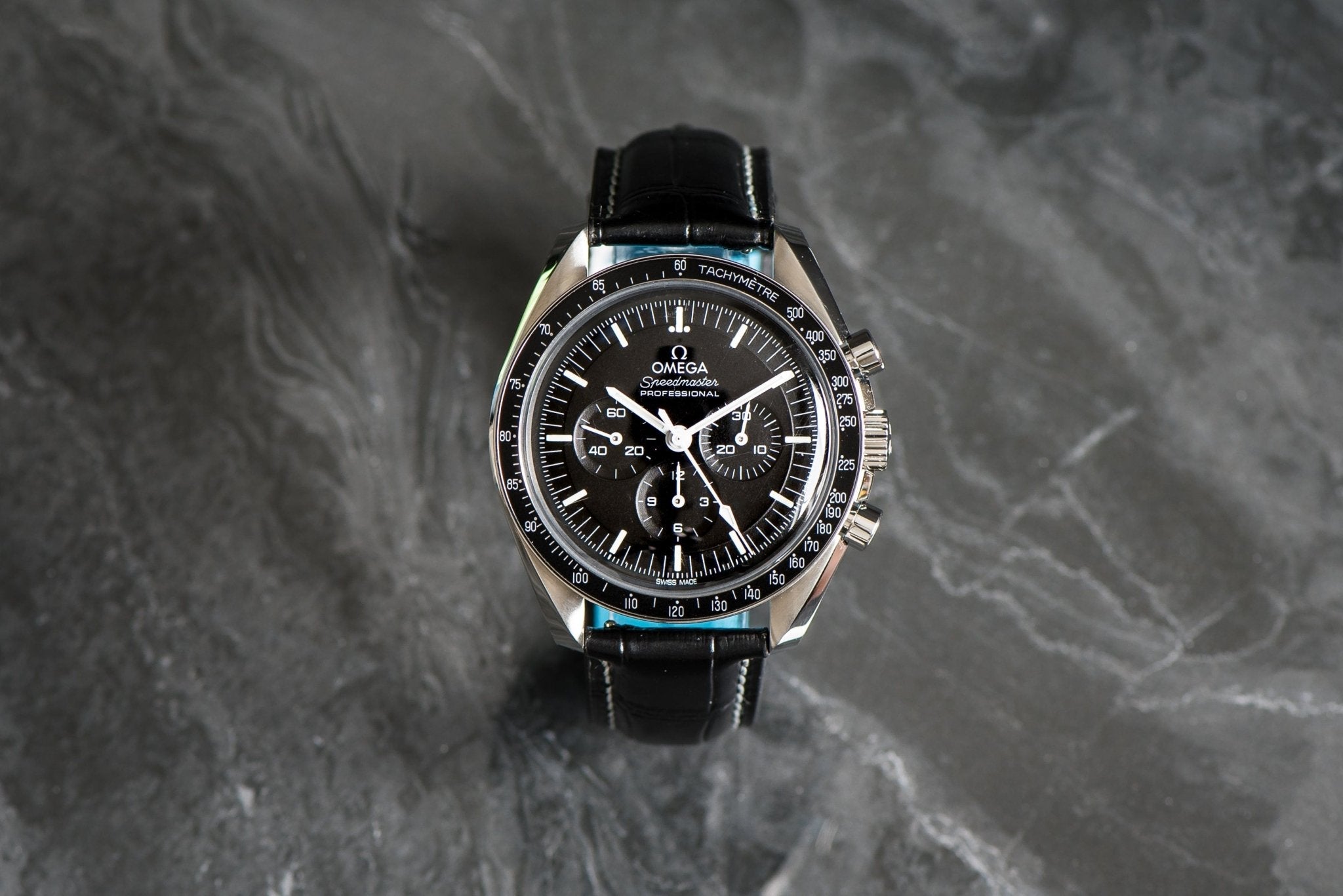 Leather - Crocodile Grain - Licorice Black